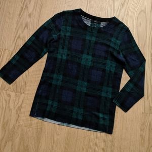 JCrew navy & emerald uniform plaid sweater